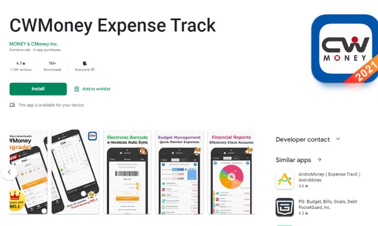 CW Money Expense Track