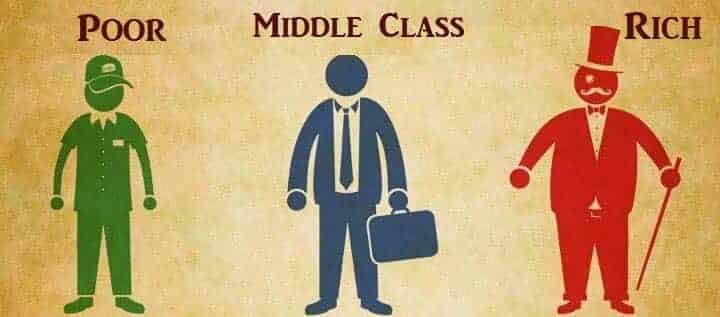 poor rich & middle class