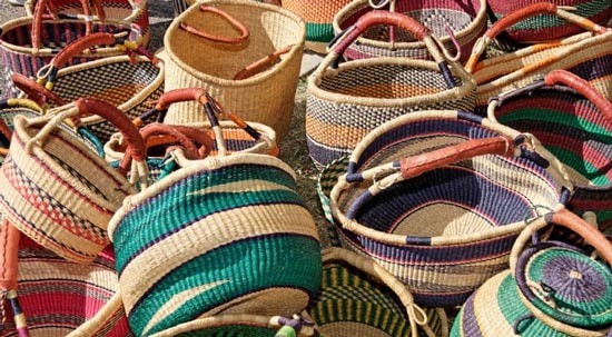 Weaving wicker baskets