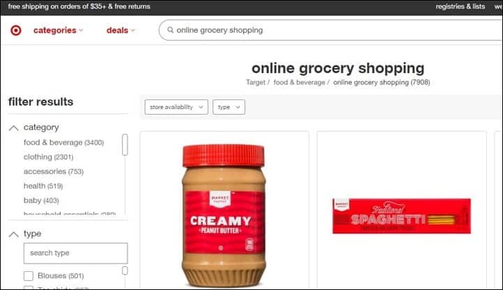 target online grocery