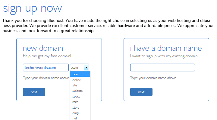 choose domain