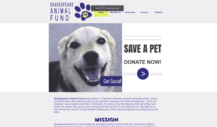 Shakespeare Animal Fund