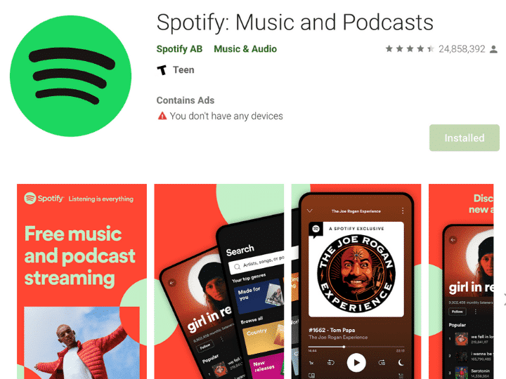 Spotify music app