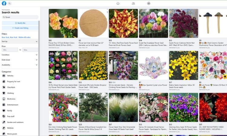 facebook market place best place to buy flowers