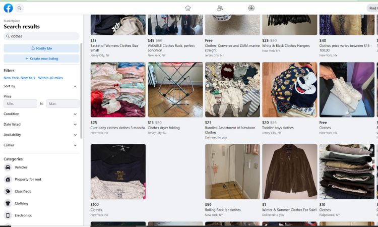 Facebook Marketplace cheap clothing website