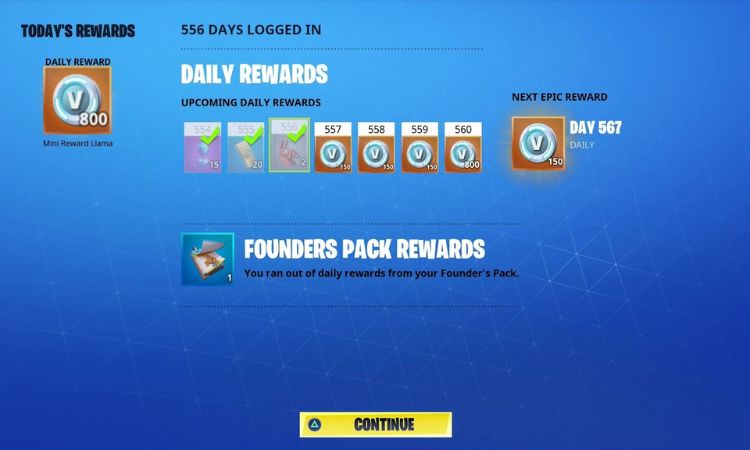 Daily Rewards free v bucks