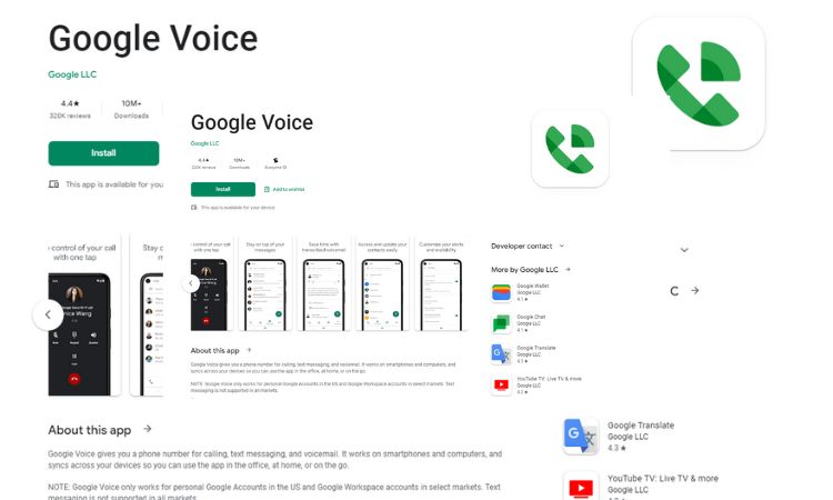 Google Voice free mobile number app