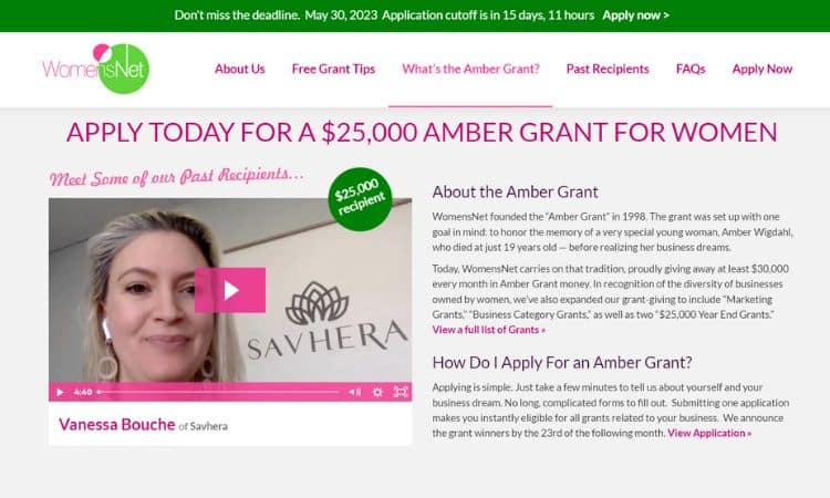 Amber Grants women business grants