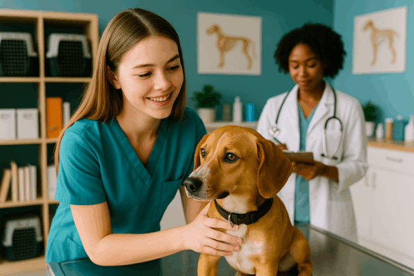 Assistant at a Veterinarian Clinic best jobs for teenagers