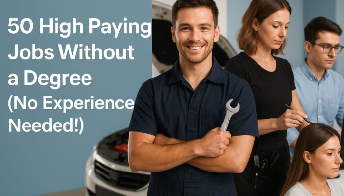50 high paying jobs without a degree and work experience
